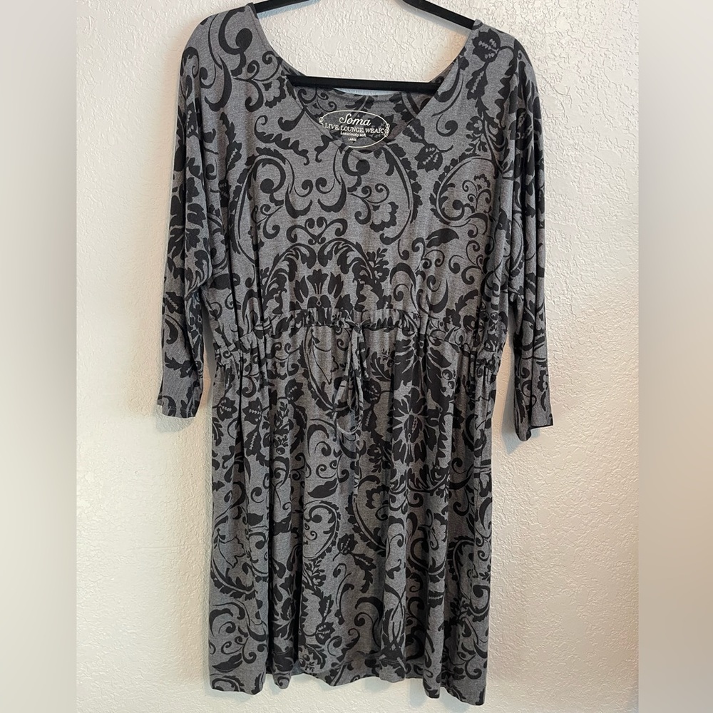 4/$15 Soma Soft Lounge Wear Paisley Adjustable Waist Dress